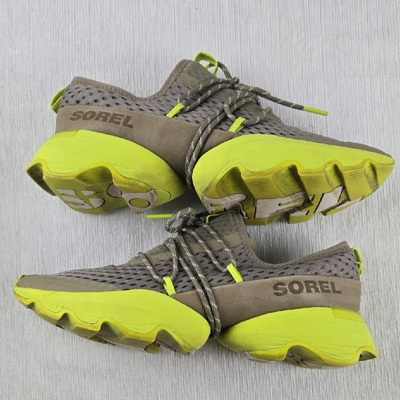 Sorel Kinetic Breakthru Lace Up Sneakers Womens Size 9.5 Olive Green Neon Yellow - Picture 7 of 16